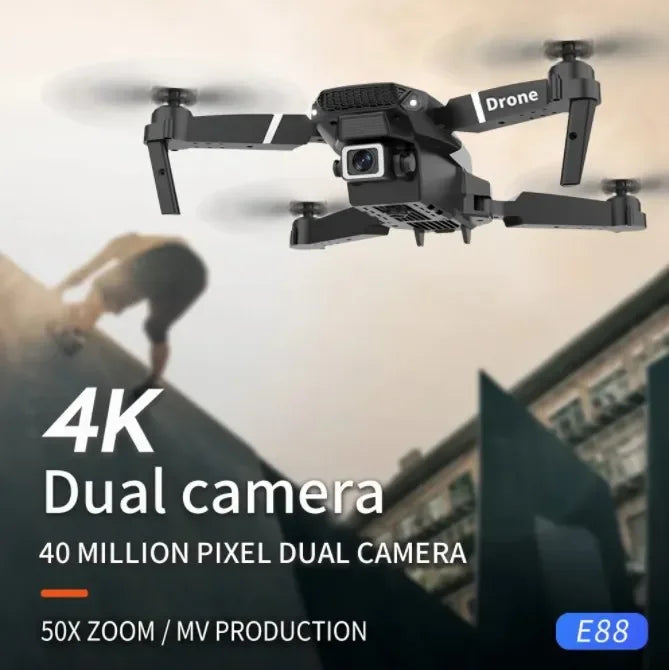 E88 Pro Drone 8K Profesional HD 4K Rc Airplane Dual-Camera Wide-Angle Head Remote Quadcopter Airplane Toy Helicopter
