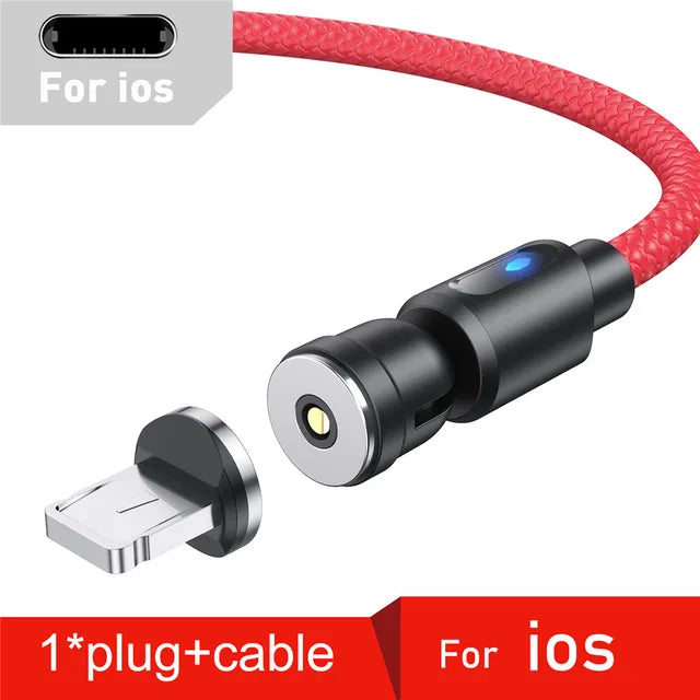 540 Rotate Magnetic Cable USB Fast Charging Type C Cable for Xiaomi Magnet Charge Micro USB Cable Mobile Phone Data Cord